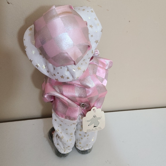 Vintage Dolls Porcelain Clown Musical doll pink clown musical Figurine 12''.Ne - Picture 3 of 6
